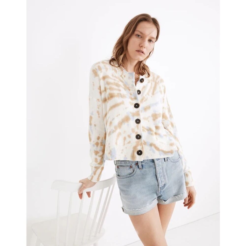 Madewell Tie Dye Broadway Cardigan Sweater Cotton Size 2X